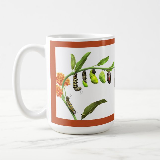 Mug Cycle de vie du papillon monarque (Gauche)