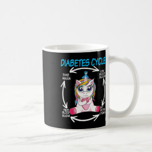 Mug Cycle diabétique amusant Unicorne Diabète Sensibil