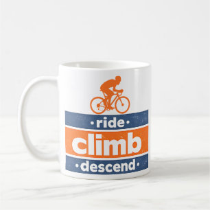 Mug Cyclisme Monter Descendre Citation Vintage