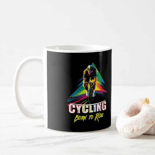 Mug Cyclisme Né à Ride (Avec donut)