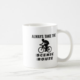 Mug Cyclisme Prend Toujours L'itinéraire Scénique Pour