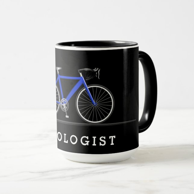 Mug Cyclisme with blue bicycle (Devant droit)