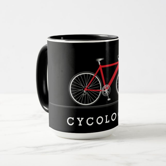 Mug Cyclisme with red bicycle (Devant gauche)