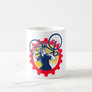 Mug Cycliste portant un vélo Mécanicien de cyclisme Éq