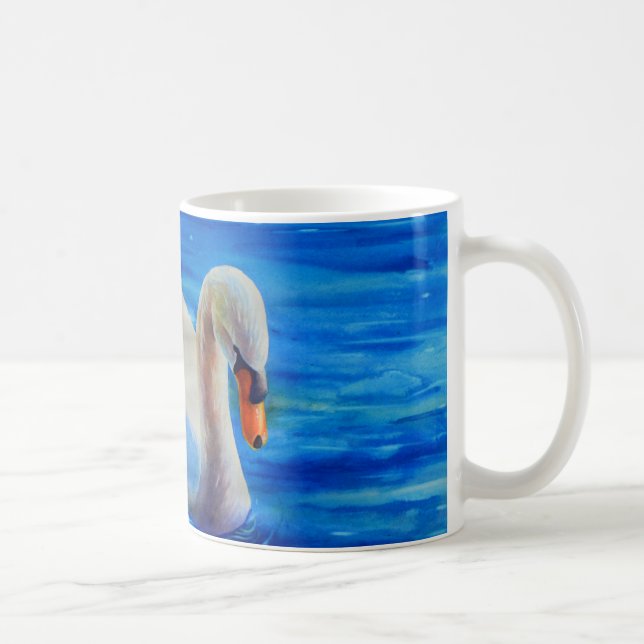 Mug Cygne blanc, aquarelle (Droite)