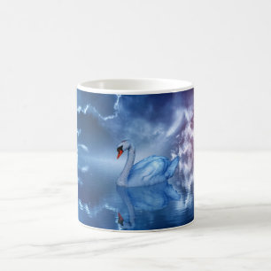 Mug Cygne blanc nager dans un Imaginaire Lac paradisia