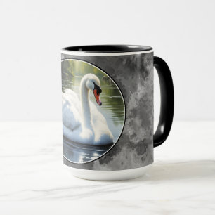 Mug Cygne élégant nageant sur une eau