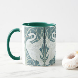 Mug Cygne vintage, ruée et iris par W. Crane
