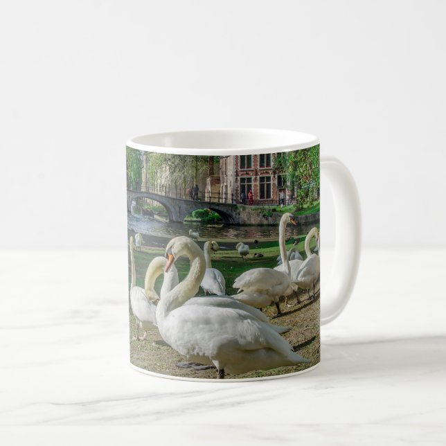 Mug Cygnes blancs à Bruges (Devant droit)