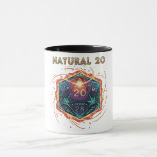 Mug D20 enflammé 20 Naturel Critique épique D&D