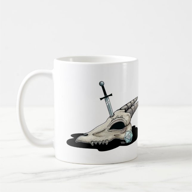 Mug D20 et crâne de dragon (Gauche)