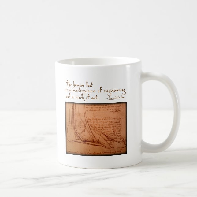 Mug da Vinci : "Le pied humain est… " (Droite)