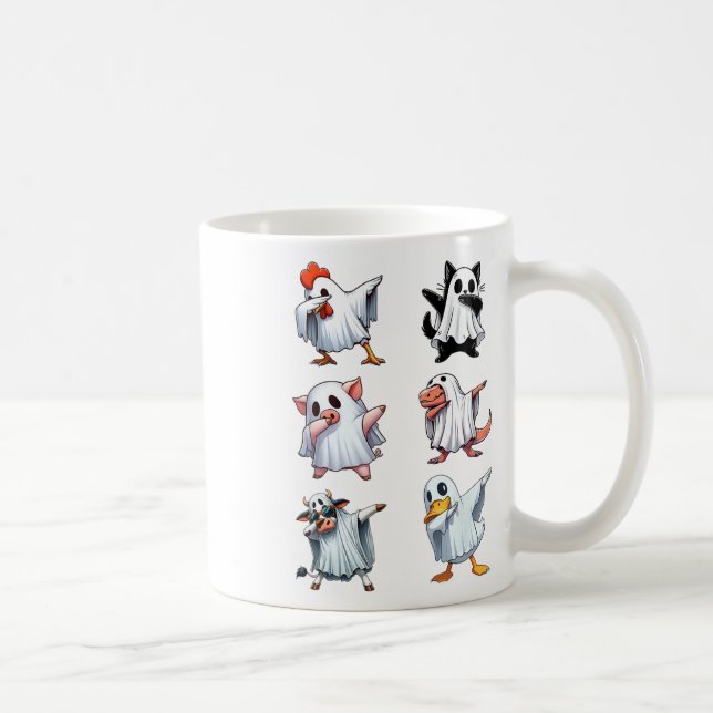 Mug Dabbing Animaux Ferme Halloween Ghost Costume drôl (Droite)
