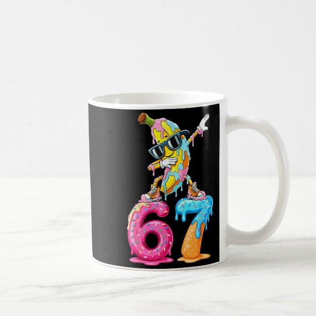 Mug Dabbing Banana 67 Ice Cream Drip Funny Six Seven M (Droite)
