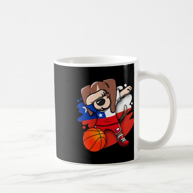 Mug Dabbing Beagle Chili Jersey Amoureux du squelette  (Droite)