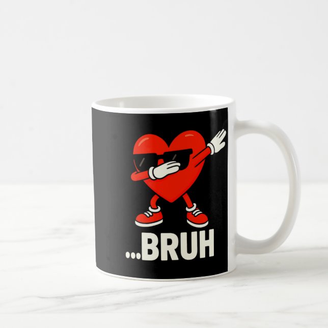 Mug Dabbing Heart Célibataires Bruh Mème Drôle Saint V (Droite)
