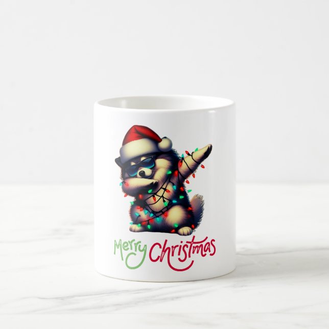 Mug Dabbing Keeshond Canon Lunettes de soleil de chien (Centre)