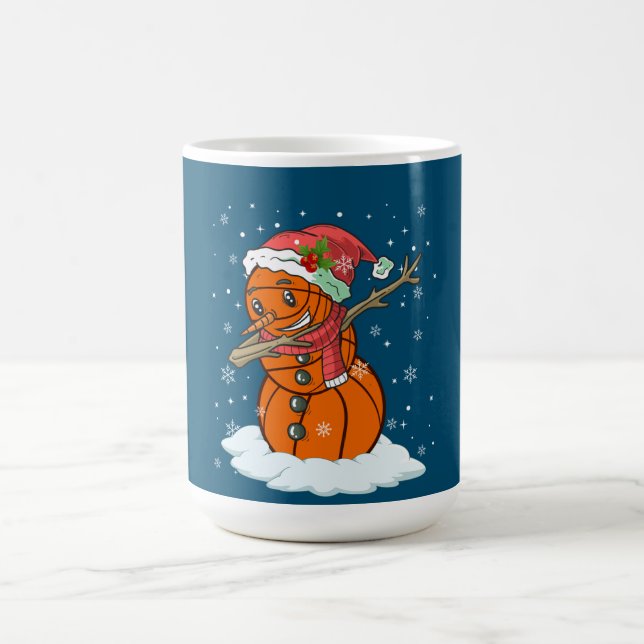 Mug Dabbing Snowman Basketball Ball Tee Noël Sant (Centre)