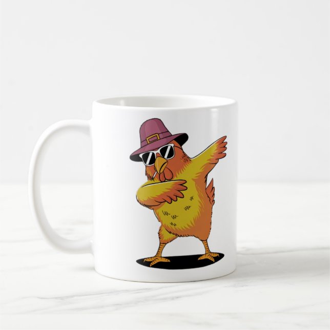 Mug Dabbing Turquie Thanksgiving Pilgrim Drôle garçons (Gauche)