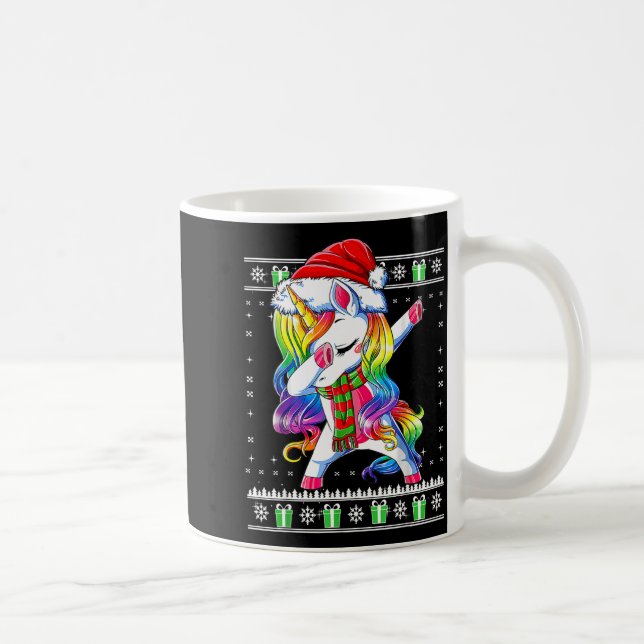 Mug Dabbing Unicorn Santa Sweater Christmas Ugly Kids  (Droite)