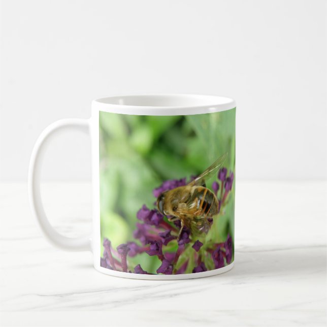 Mug d'abeilles et de fleurs violettes (Gauche)