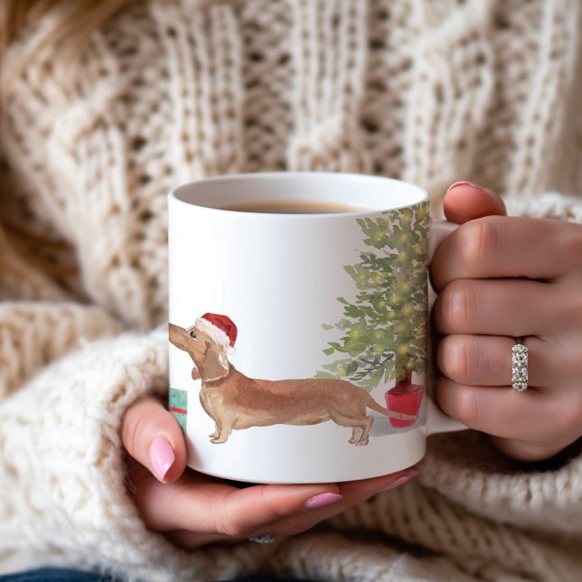 Mug Dachshund 1er Noël Personnalisé (Créateur téléchargé)