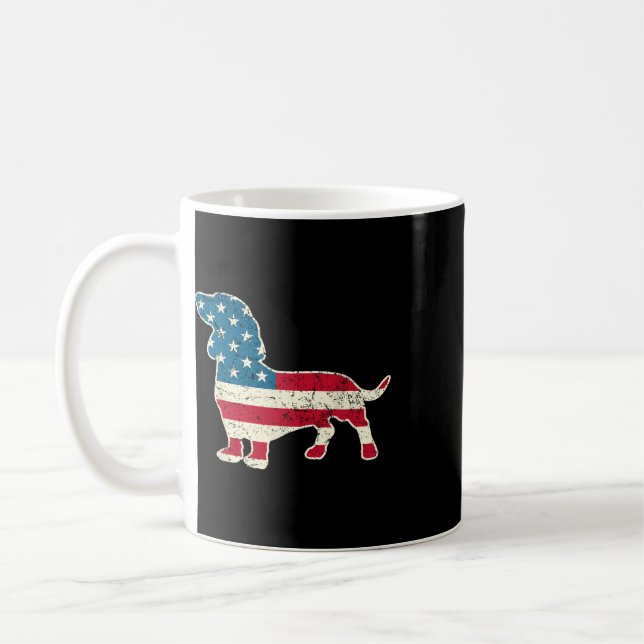 Mug Dachshund 4 juillet Drapeau américain Amateurs de  (Gauche)