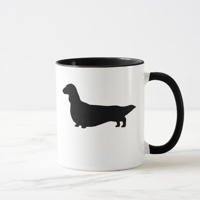 Mug Dachshund à poil long Silhouette Wiener Dog Doxie (Droite)