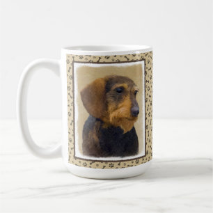 Mug Dachshund (À poils durs) Peinture Chien Art origin