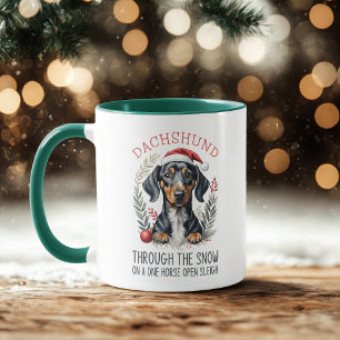 Mug Dachshund À Travers Le Café De Noël Doxie De Neige