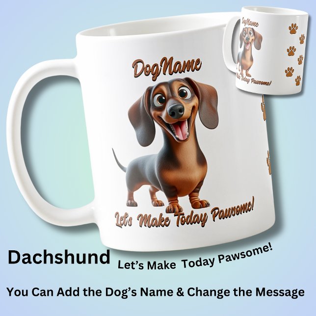 Mug Dachshund - Ajouter le nom du chien, modifier le t (Créateur téléchargé)