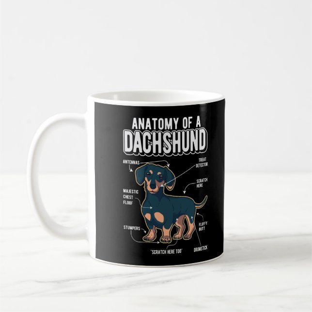 Mug Dachshund Anatomie drôle chien (Gauche)