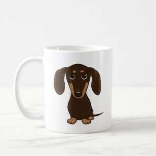 Mug Dachshund au chocolat court   Petit chien Wiener