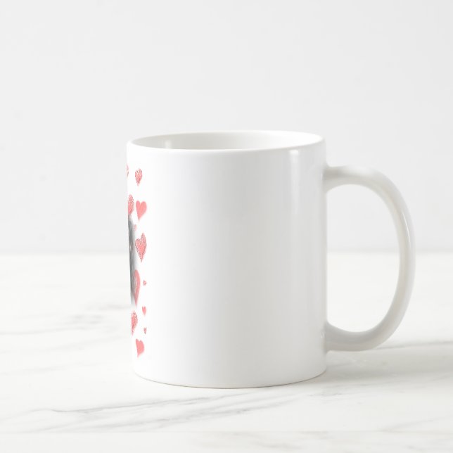 Mug Dachshund aux Coeurs rouges (Droite)
