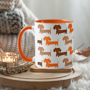 Mug Dachshund Browns & Orange Fall Colors Doxie Love