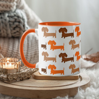 Mug Dachshund Browns & Orange Fall Colors Doxie Love
