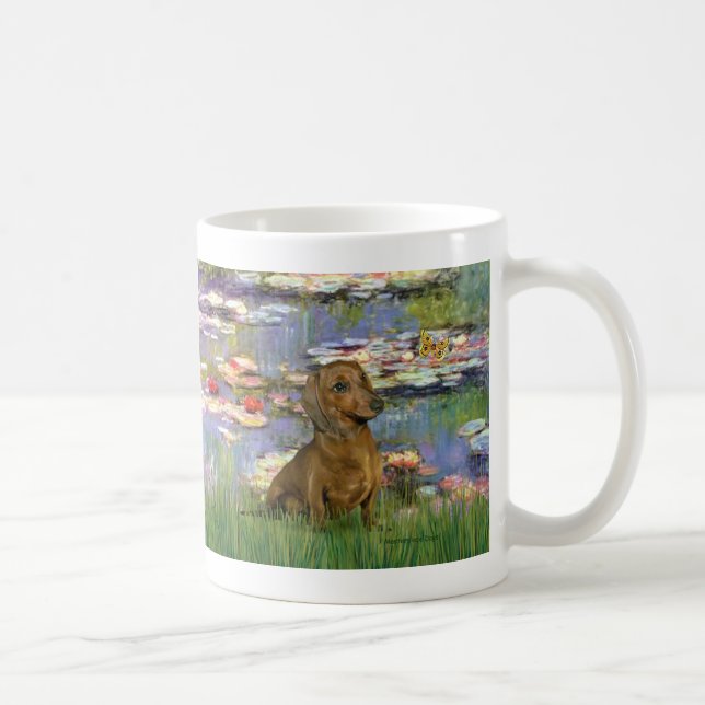 Mug Dachshund (brun1) - Lilies 2 (Droite)