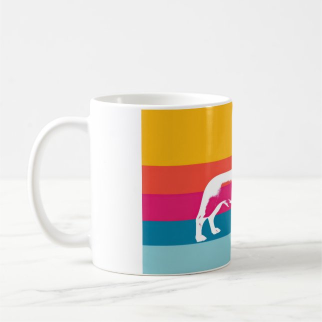Mug Dachshund by colorful stripes (Gauche)