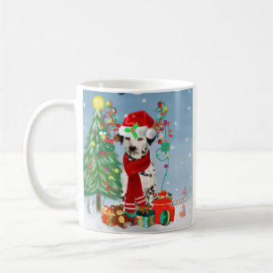 Mug Dachshund Chien en neige avec cadeaux de Noël