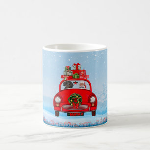 Mug Dachshund Chien En Voiture Avec Le Père Noël