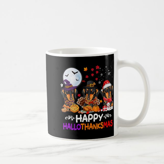Mug Dachshund Chien Noël Joyeux Hallothankmas Merci (Droite)