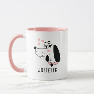 Mug Dachshund Chien Romantique Coeurs roses Personnali