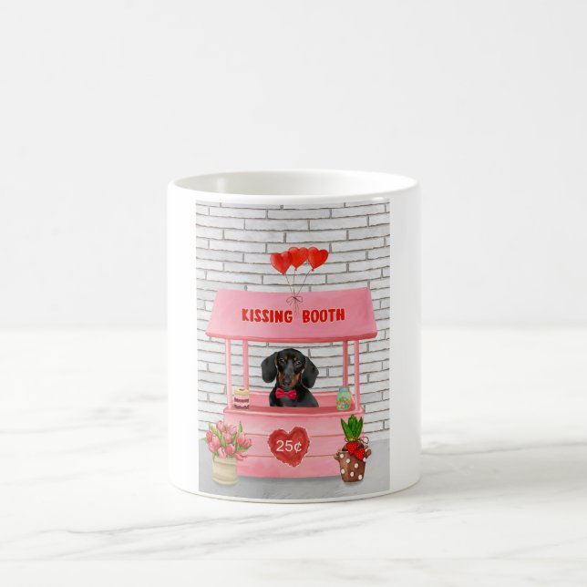 Mug Dachshund Chien Valentine's Day Kissing Booth (Centre)
