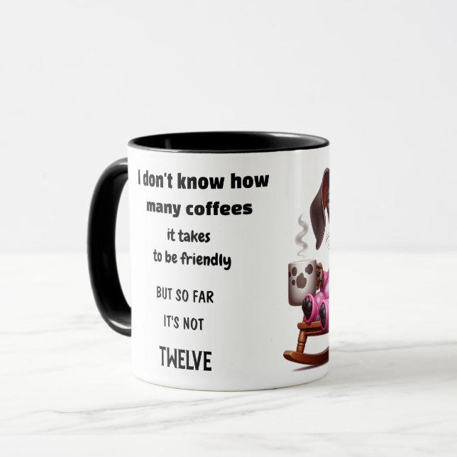 Mug Dachshund Coffee Humor (Devant gauche)