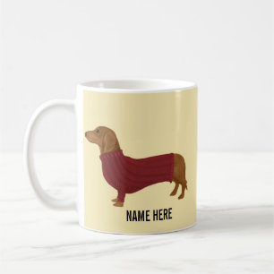 Mug Dachshund Dans Le Chandail Rouge