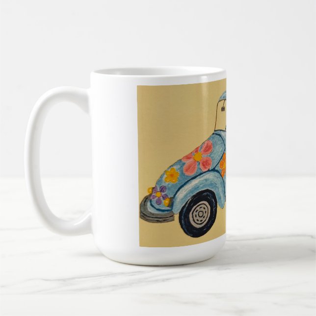 Mug Dachshund dans une voiture hippie (Gauche)