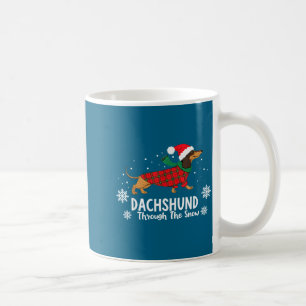 Mug Dachshund de Noël à travers la neige Chien de Vien