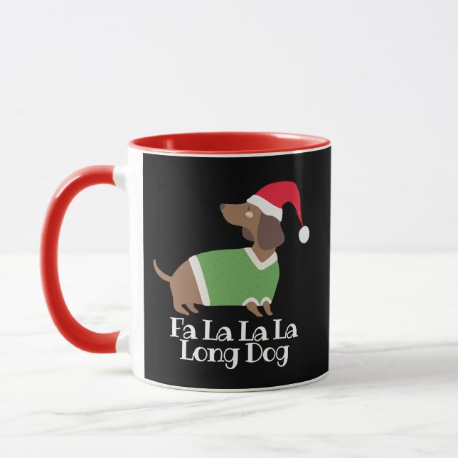 Mug Dachshund de Noël drôle (Gauche)