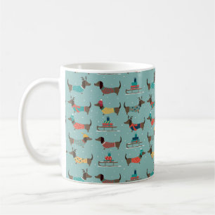 Mug Dachshund de vacances avec cadeaux et Motif de sle