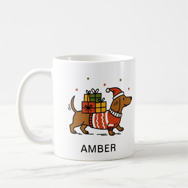 Mug Dachshund Dog Christmas Sweater Pet Lover (Gauche)